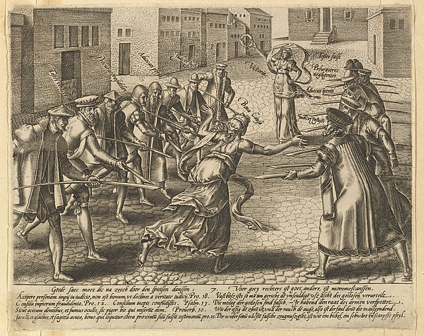 The Abuses of the Law  Plate 7 n.d.-Hendrick Goltzius,  Poster Print Wall Art