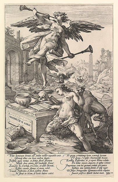 Fame and History  from the series The Roman Heroes 1586-Hendri, Poster Print