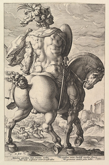 Titus Manlius  from the series The Roman Heroes 1586-Hendrick, Poster Print
