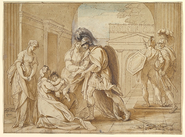 Hector taking leave of Andromache -  the Fright of Astyanax 1766,  Poster Print Wall Art