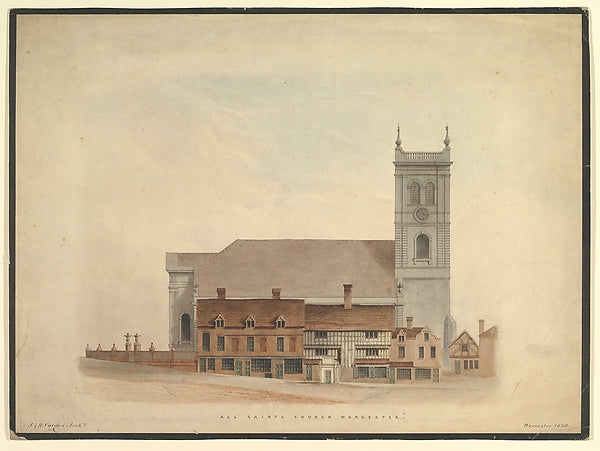 All Saints Church  Worcester 1836-Richard Varden,J. & R. Vard,  Poster Print Wall Art