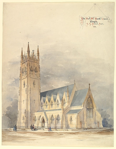 Perspective Elevation of Reverend Mr. Gaird's Church  Glasgow,  Poster Print Wall Art
