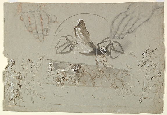 Studies of Fairies with a Pair of Hands  1784-William Lock the,16x12
