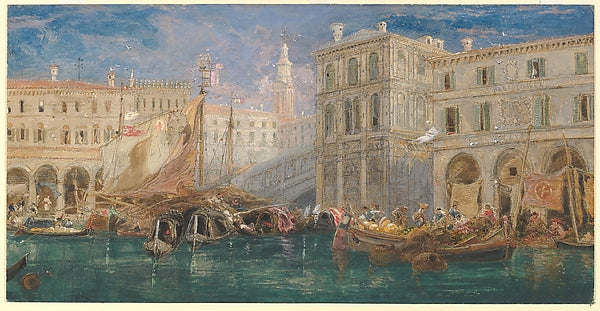 The Orange Market  Venice 1867-James Holland,  Poster Print Wall Art