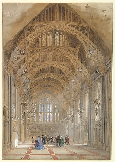Guildhall  London -  The Great Hall  Facing East c1864-Sir Horac,  Poster Print Wall Art