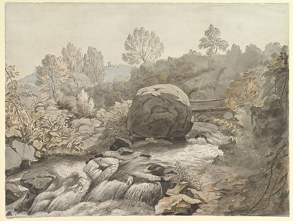 A Rocky Stream  Italy c1786–91-Samuel Woodforde,Formerly attr,16x12"(A3)Poster