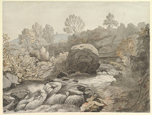 A Rocky Stream  Italy c1786–91-Samuel Woodforde,Formerly attr,16x12"(A3)Poster