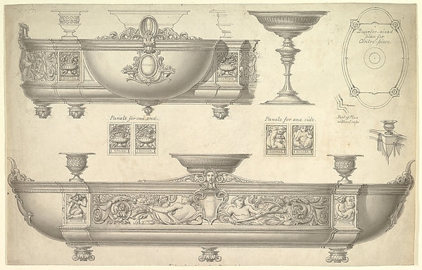 Design for a Silver Centerpiece 19th cent-Anonymous,British,,  Poster Print Wall Art