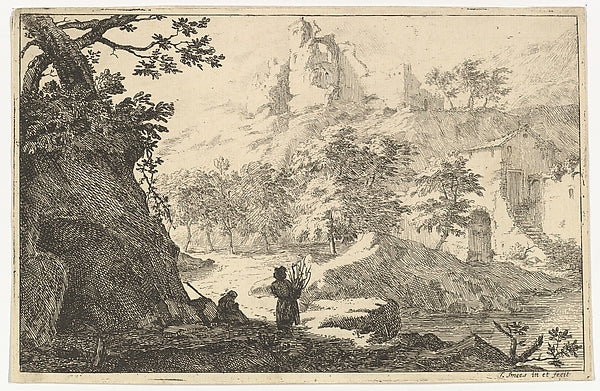 Landscape with Ruins of a Castle on a Hill early 18th cent-Jan,  Poster Print Wall Art