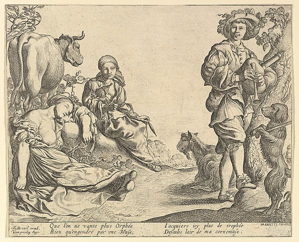 Bagpipe Player 1610–50-Pierre Brebiette,  Poster Print Wall Art