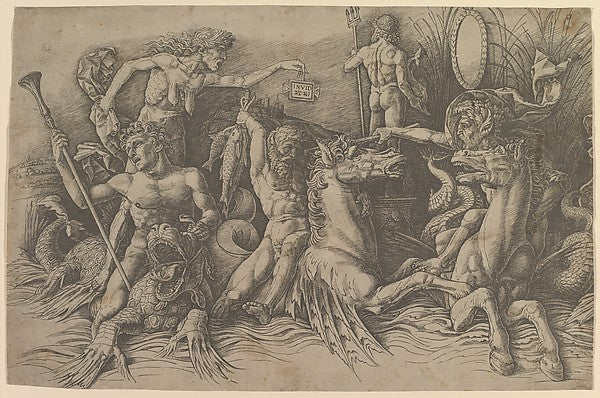 The Battle of the Sea Gods  c1485–88-Andrea Mantegna,  Poster Print Wall Art