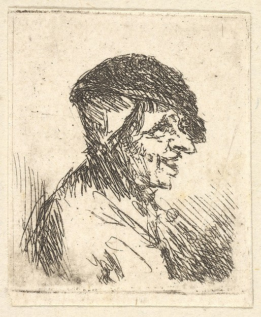 Head of Peasant 17th cent-Adriaen van Ostade ,  Poster Print