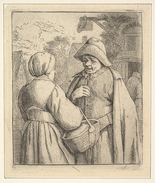 Conversation in the Street 1610–85-After Adriaen van Ostade ,  Poster Print