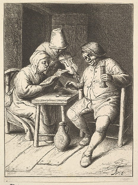 Singing Couple and Violin 1610–85-Adriaen van Ostade ,  Poster Print
