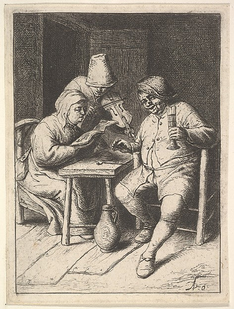 Singing Couples and Violin 1610–85-Adriaen van Ostade ,  Poster Print