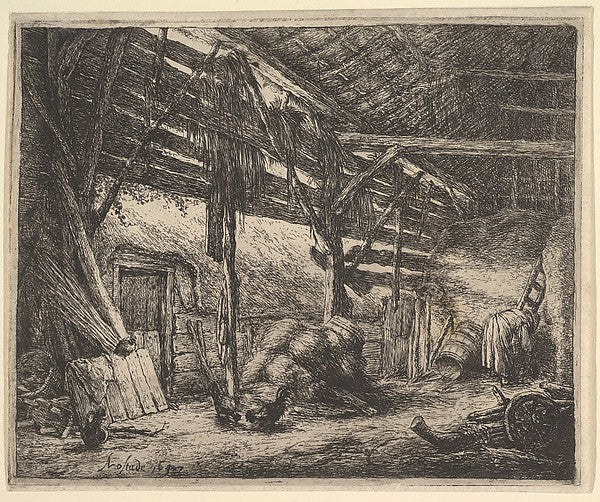 The Barn 1647-Adriaen van Ostade,  Poster Print Wall Art