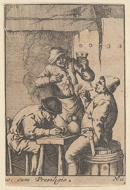 Singer Standing Between Two Smokers 1610–85-After Adriaen van ,  Poster Print