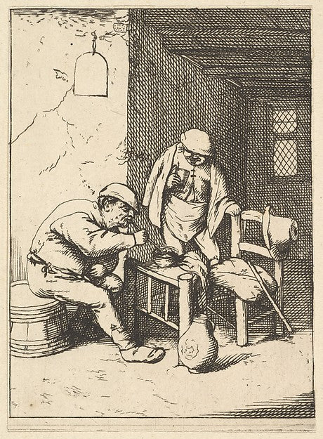Smoker and Drinker 1610–85-After Adriaen van Ostade ,  Poster Print