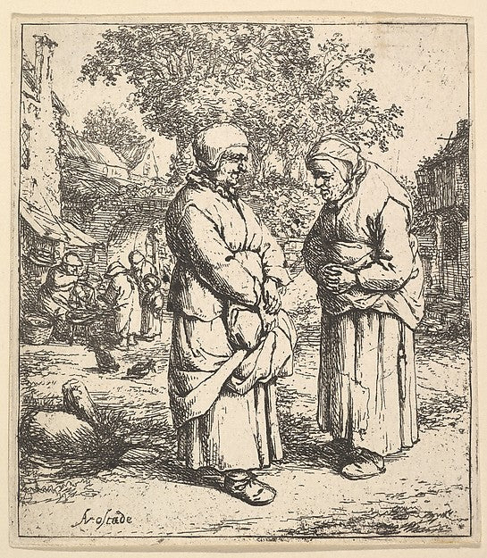 Two Gossips 1610–85-Adriaen van Ostade ,  Poster Print
