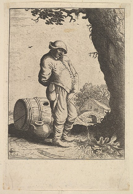 The Pissing Man 1610–85-Adriaen van Ostade ,  Poster Print
