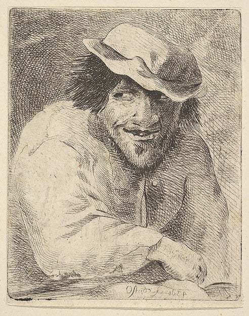 Man Leering 1610–85-Adriaen van Ostade ,  Poster Print