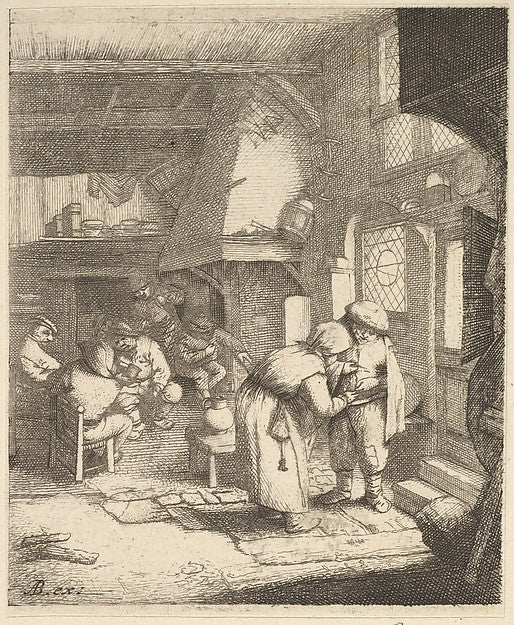 Peasant Paying his Bill 1610–85-After Adriaen van Ostade ,  Poster Print