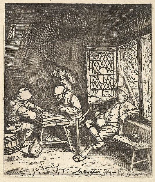 Tric Trac Players 1610–85-Adriaen van Ostade ,  Poster Print