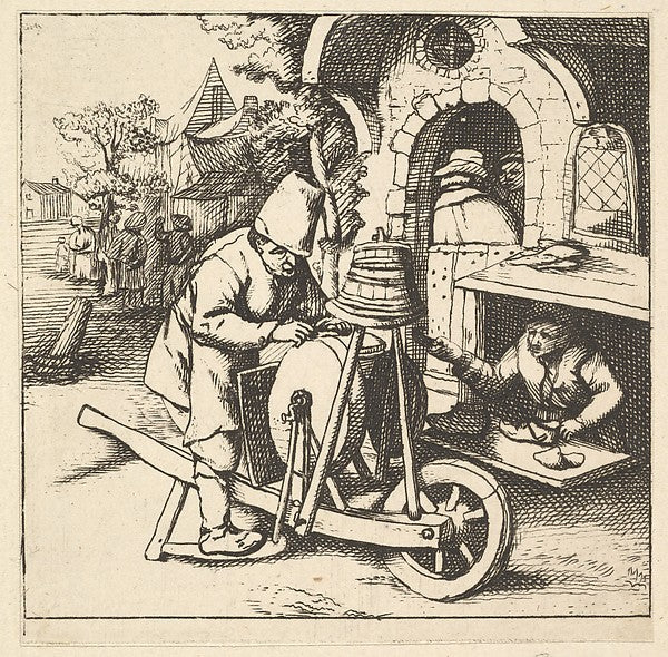 The Knifegrinder 1610–85-After Adriaen van Ostade ,  Poster Print