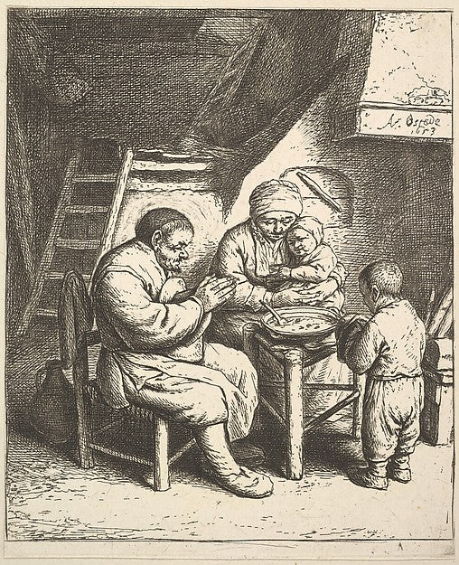 The Blessing 1610–85-Adriaen van Ostade ,  Poster Print