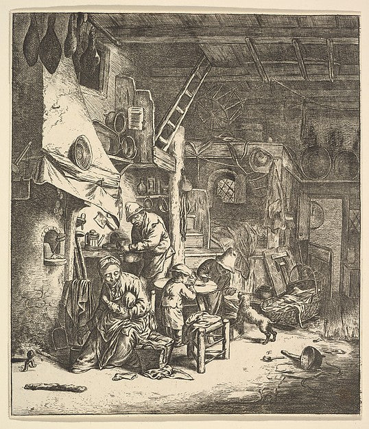 The Family 1610–85-After Adriaen van Ostade ,  Poster Print