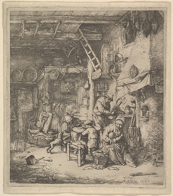 The Family 1610–85-Adriaen van Ostade ,  Poster Print