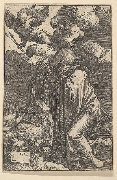 David Praying 1520-Lucas van Leyden,  Poster Print Wall Art