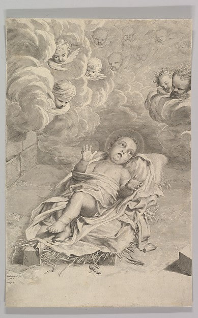 The Christ Child on a Bed of Straw 1662-Claude Mellan ,  Poster Print