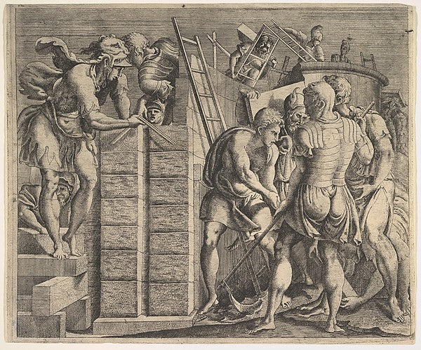 Cadmus Building Thebes c1543-44-Master of the Story of Cadmus,,  Poster Print Wall Art