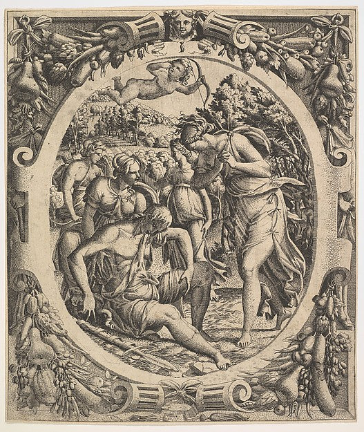 The Death of Adonis 1544-Jean Mignon, After Luca Penni,  Poster Print Wall Art