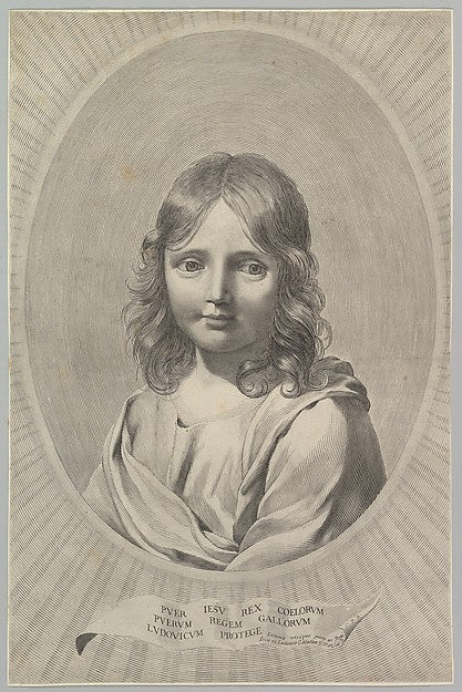 Bust of Jesus as a Child in an Oval-Claude Mellan ,  Poster Print