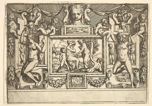 Battista Angolo del Moro ,After Jacques Androuet Du Cerceau:-16x12"(A3) Poster