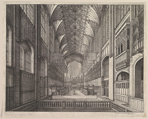 St. George's Chapel Choir  Windsor 1663-Wenceslaus Hollar,  Poster Print Wall Art