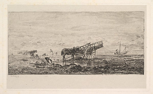 The Beach at Villerville 1837–78-Charles-François Daubigny,  Poster Print Wall Art