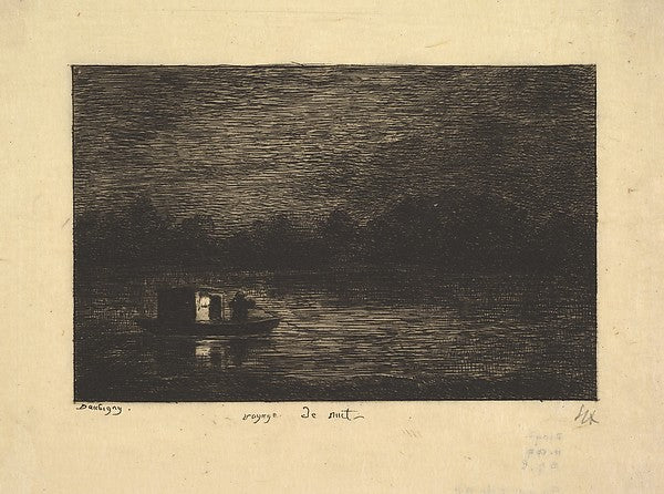 Night Voyage  from the series  Voyage en Bateau 1861-Charles-F,  Poster Print Wall Art
