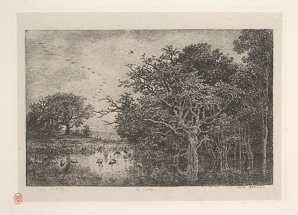 The Marshes 1851-Charles-François Daubigny,  Poster Print Wall Art