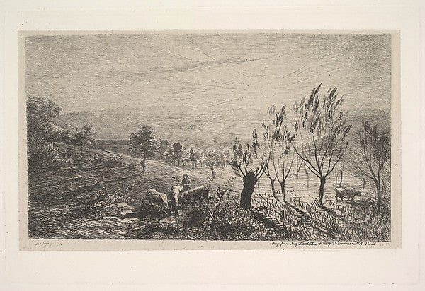 Sunrise 1850-Charles-François Daubigny,  Poster Print Wall Art
