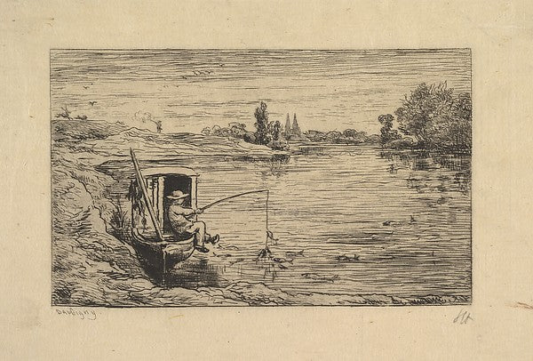 The Cabin Boy Fishing 1861-Charles-François Daubigny,  Poster Print Wall Art