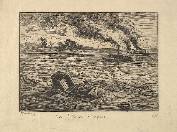 The Steam Boats 1861-Charles-François Daubigny,  Poster Print Wall Art
