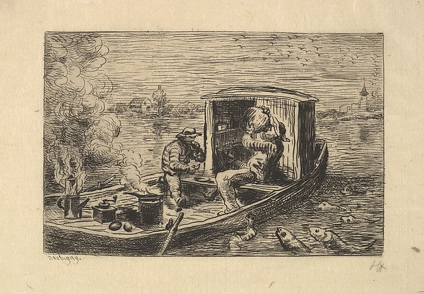 Gobbling a Meal 1861-Charles-François Daubigny,  Poster Print Wall Art