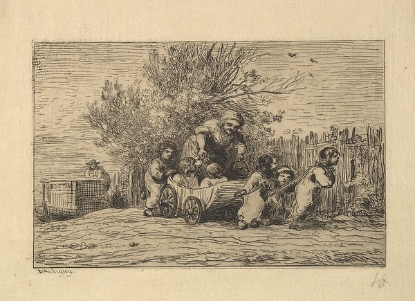 The Heirs to the Cart 1861-Charles-François Daubigny,  Poster Print Wall Art