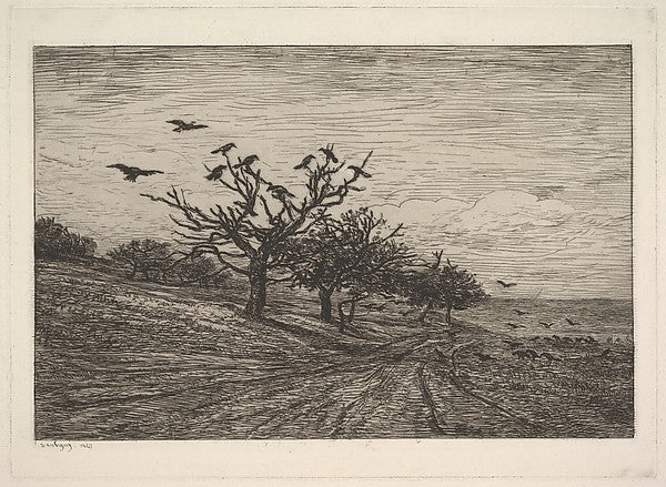 Tree Filled with Crows 1867-Charles-François Daubigny,  Poster Print Wall Art