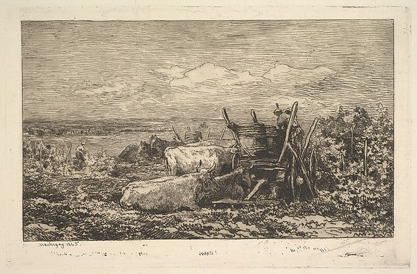 The Harvest  1865-Charles-François Daubigny,  Poster Print Wall Art