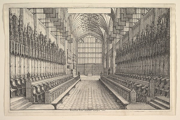 Choir and stalls in St George's Chapel  Windsor 1660-Wenceslau,  Poster Print Wall Art