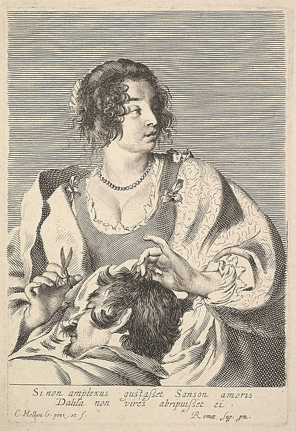 Delilah Cutting Samson's Hair-Claude Mellan ,  Poster Print